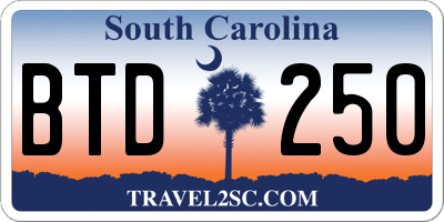 SC license plate BTD250