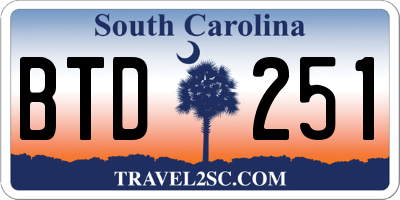 SC license plate BTD251