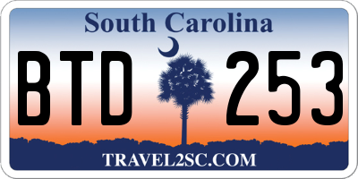 SC license plate BTD253