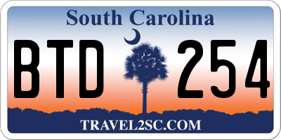 SC license plate BTD254