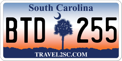 SC license plate BTD255