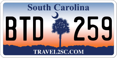 SC license plate BTD259