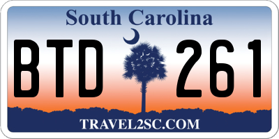 SC license plate BTD261