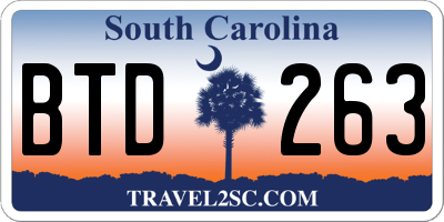 SC license plate BTD263