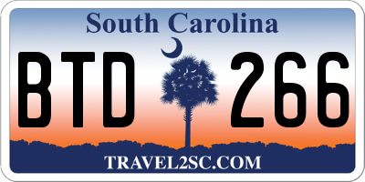 SC license plate BTD266