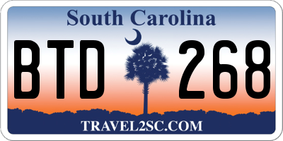 SC license plate BTD268