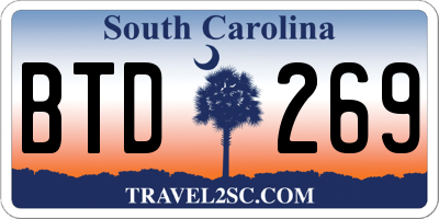 SC license plate BTD269