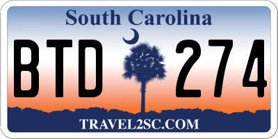 SC license plate BTD274
