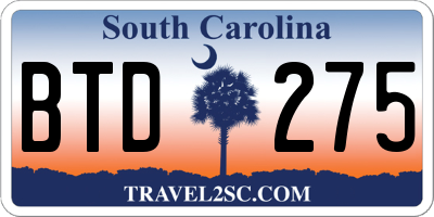 SC license plate BTD275