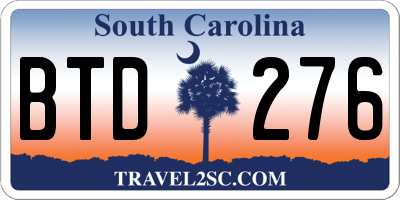 SC license plate BTD276