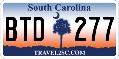 SC license plate BTD277