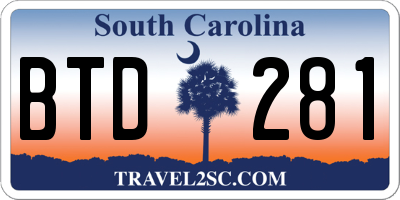 SC license plate BTD281