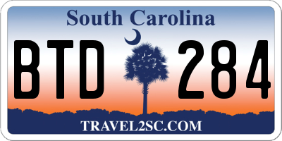 SC license plate BTD284