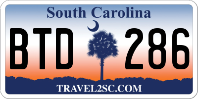 SC license plate BTD286