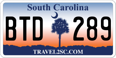 SC license plate BTD289