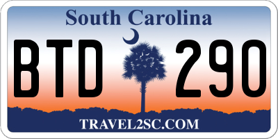 SC license plate BTD290