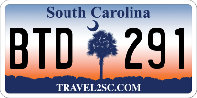 SC license plate BTD291