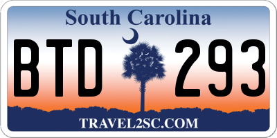 SC license plate BTD293