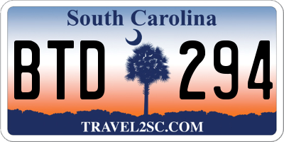 SC license plate BTD294