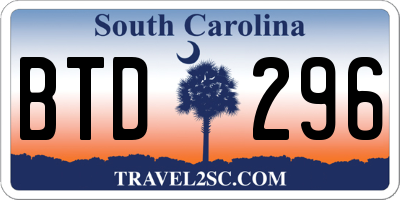 SC license plate BTD296