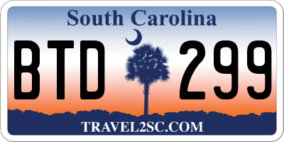 SC license plate BTD299