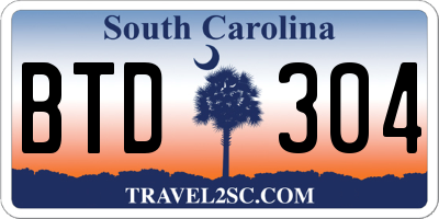 SC license plate BTD304