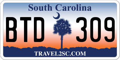 SC license plate BTD309