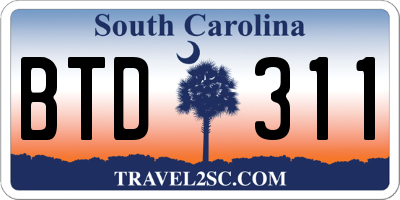 SC license plate BTD311