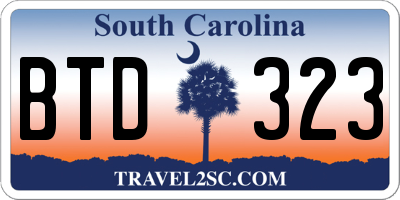 SC license plate BTD323