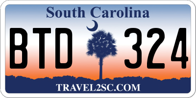 SC license plate BTD324