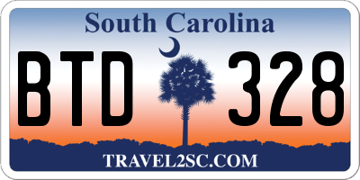 SC license plate BTD328