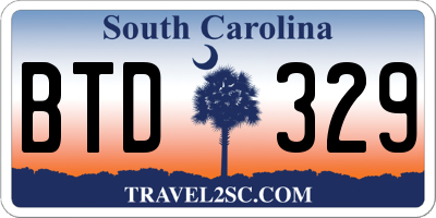 SC license plate BTD329