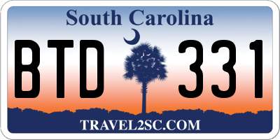 SC license plate BTD331