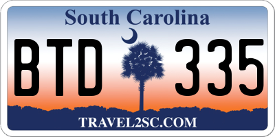 SC license plate BTD335