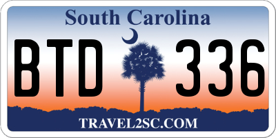 SC license plate BTD336