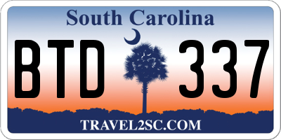 SC license plate BTD337