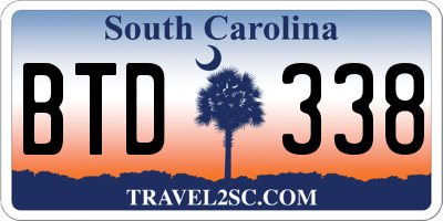 SC license plate BTD338