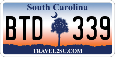 SC license plate BTD339