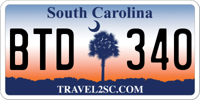 SC license plate BTD340