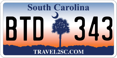 SC license plate BTD343