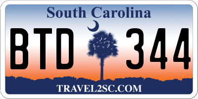 SC license plate BTD344