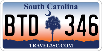 SC license plate BTD346