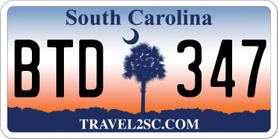 SC license plate BTD347