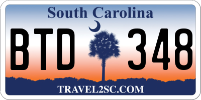 SC license plate BTD348