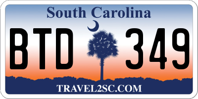 SC license plate BTD349