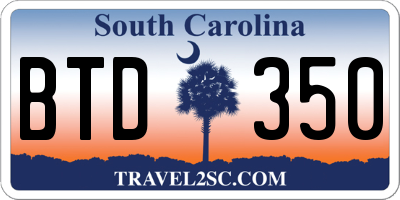 SC license plate BTD350