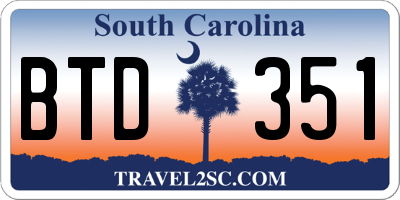 SC license plate BTD351