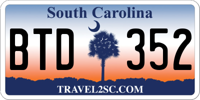 SC license plate BTD352