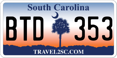 SC license plate BTD353