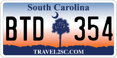 SC license plate BTD354